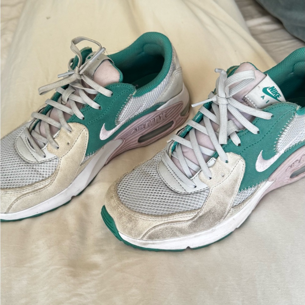 Well Worn Nike Turquoise and Light Gray Air Max Shoes - Picture 2 of 9